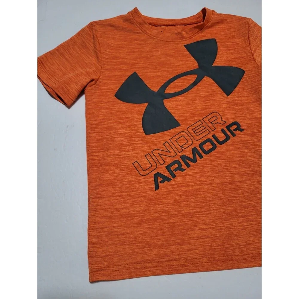 (#L4) Under Armour Short Sleeve Size Kid's 6 Orange